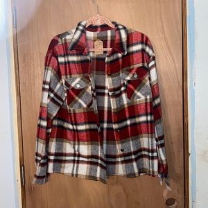 Red plaid shacket